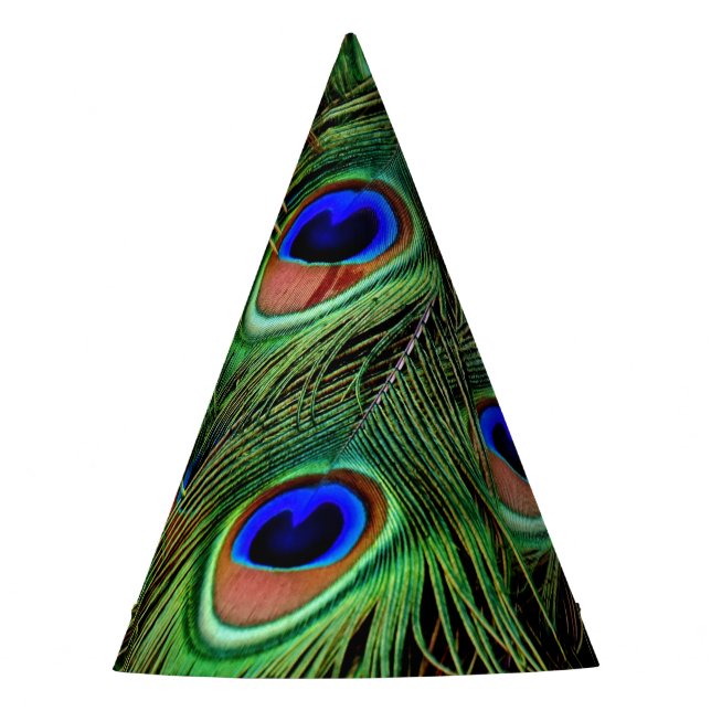 Gorro De Fiesta Hermosas plumas de pavo real (Anverso)