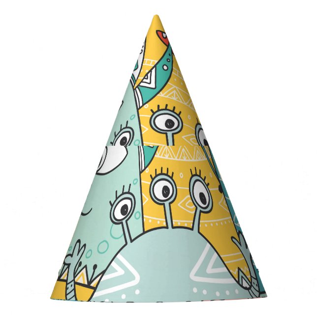 Gorro De Fiesta Hermosos monstruos al estilo Boho, sin costuras. (Anverso)