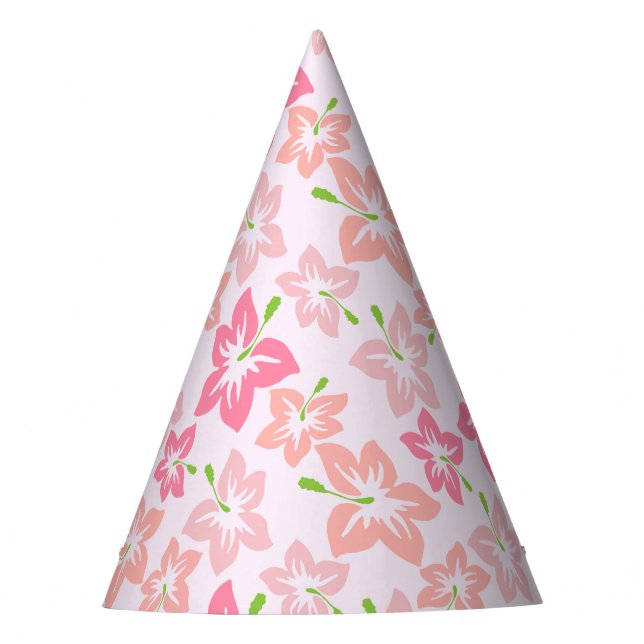 Gorro De Fiesta Hibiscus Rosa, Flores Rosa, Patrón De Flores (Anverso)