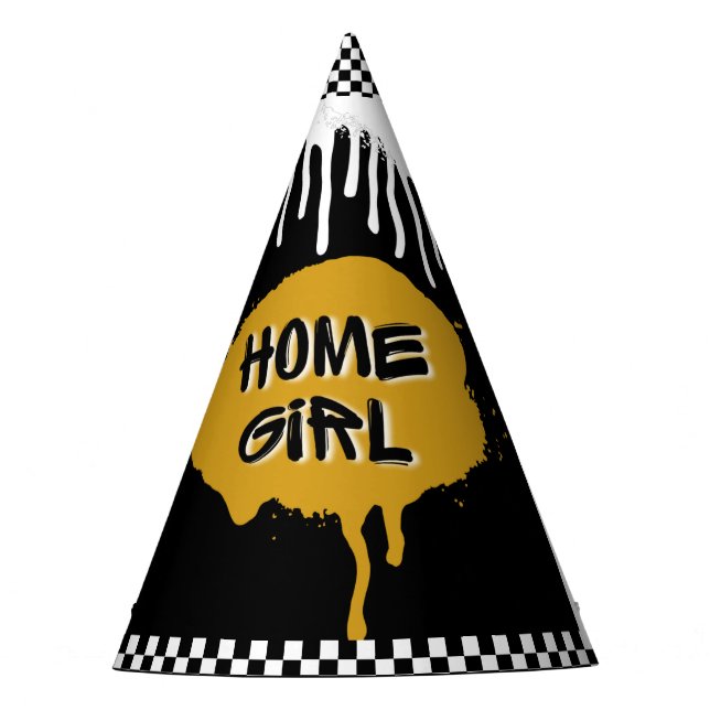 Gorro De Fiesta Hip Hop Gold| Chica residencial |Nacimiento ÚNICO (Anverso)