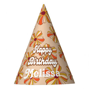 Gorro De Fiesta Hippie Flower Retro 70 30 años