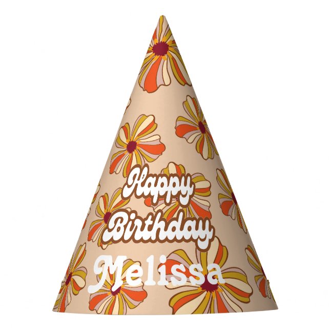 Gorro De Fiesta Hippie Flower Retro 70 30 años (Anverso)