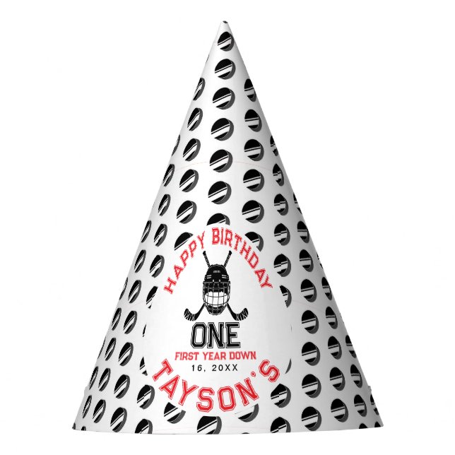 Gorro De Fiesta Hockey First Year Down 1st birthday  (Anverso)