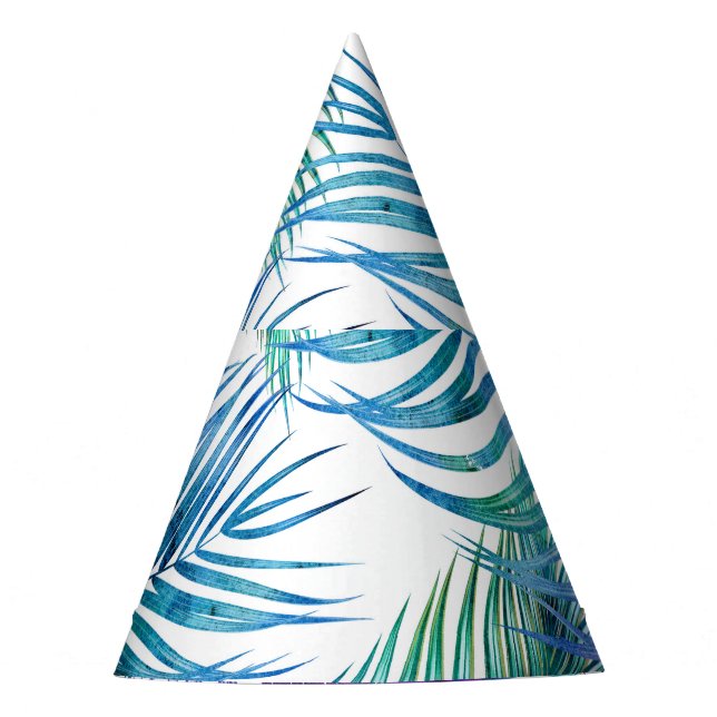 Gorro De Fiesta Hojas tropicales de palma, acuarela floral. (Anverso)