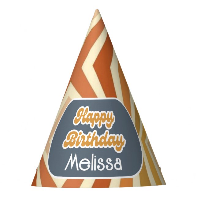 Gorro De Fiesta Hola Cuarenta Retro Sun Groovy Wave Cumpleaños (Anverso)