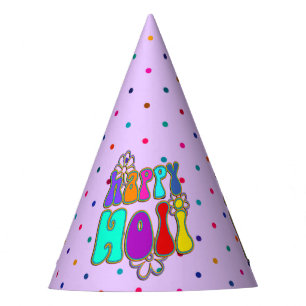 Gorro De Fiesta holiES - FELIZ flores de contorno de color HOLI 1