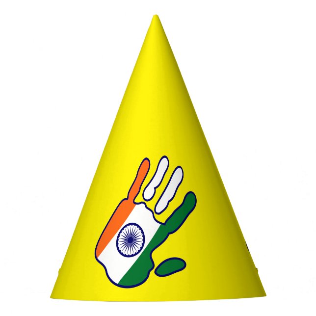 Gorro De Fiesta holiES - India Flag Hand + tus ideas (Anverso)