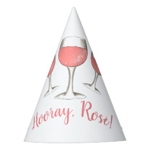 Gorro De Fiesta ¡Hooray, Rosé! Vidrio de vino rosa rosa Rubor