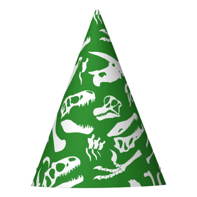 Gorro De Fiesta Huesos de dinosaurio (verde) (Anverso)