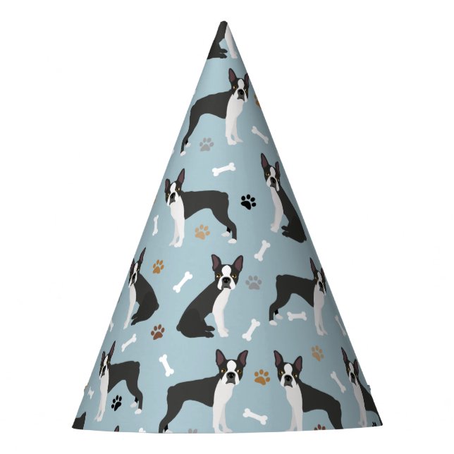 Gorro De Fiesta Huesos y caminos de Boston Terrier (Anverso)