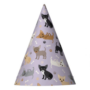 Gorro De Fiesta Huesos y garras de Chihuahua púrpura