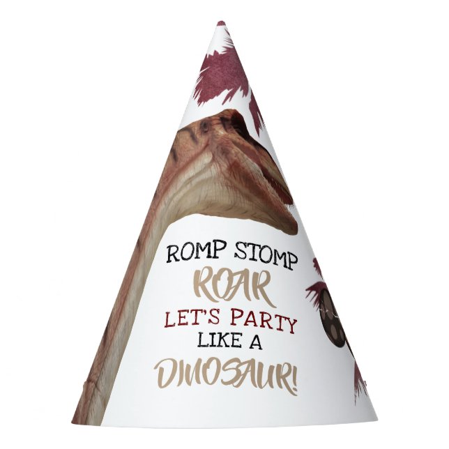 Gorro De Fiesta Huevos Dinos, fiesta de cumpleaños de los dinosaur (Anverso)