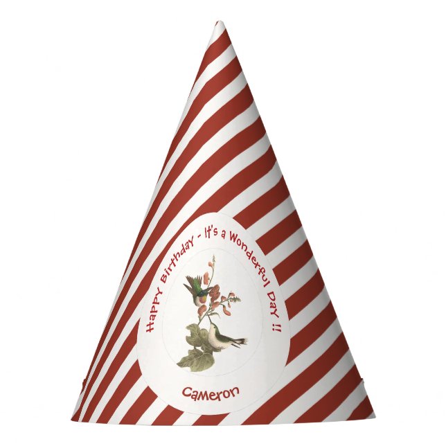 Gorro De Fiesta Hummingbird, cumpleaños u otro Fiesta con trompa d (Anverso)