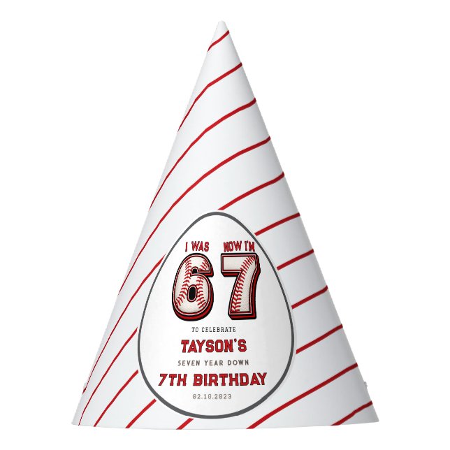 Gorro De Fiesta I Was 6, Now I’m 7 – Baseball 7th Birthday (Anverso)