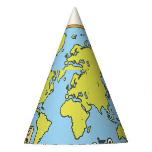 Gorro De Fiesta Ilustracion de geografía de época dibujado a mano