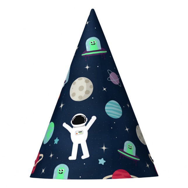 Gorro De Fiesta Ilustración de patrón espacial (Anverso)