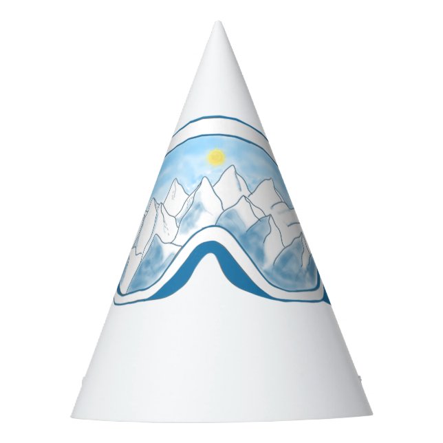 Gorro De Fiesta Ilustracion Goggles de Ski Mountain (Anverso)