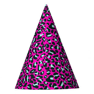 Gorro De Fiesta Impresión de animales de leopardo de chita rosado 