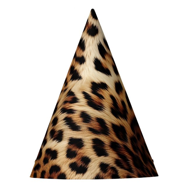 Gorro De Fiesta Impresión de animales de leopardo de crema marrón (Anverso)