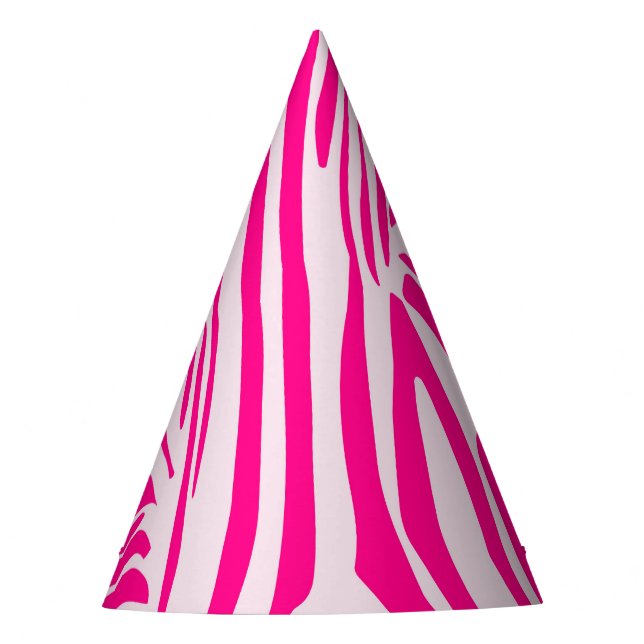 Gorro De Fiesta Impresión de cebra rosa (Anverso)