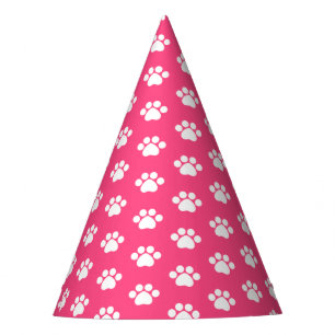 Gorro De Fiesta Impresión de la pata - rosa
