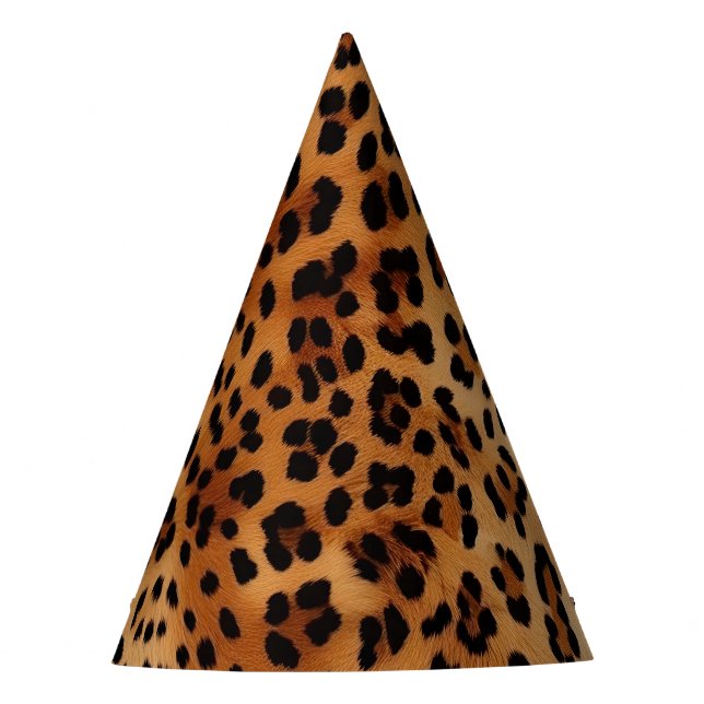 Gorro De Fiesta Impresión de leopardo negro marrón (Anverso)
