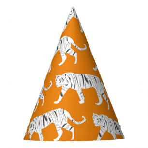Gorro De Fiesta Impresión de tigre naranja