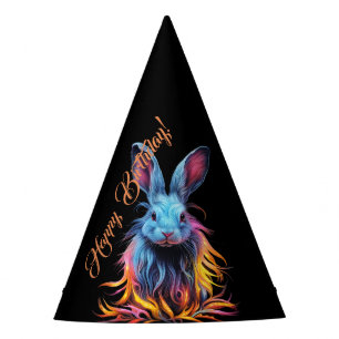 Gorro De Fiesta Impresionante conejo azul en llamas