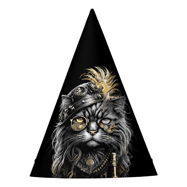 Gorro De Fiesta Impresionante gato steampunk  (Anverso)