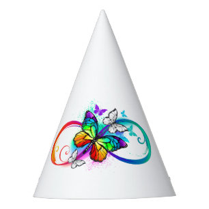 Gorro De Fiesta Infinidad brillante con la mariposa arcoiris
