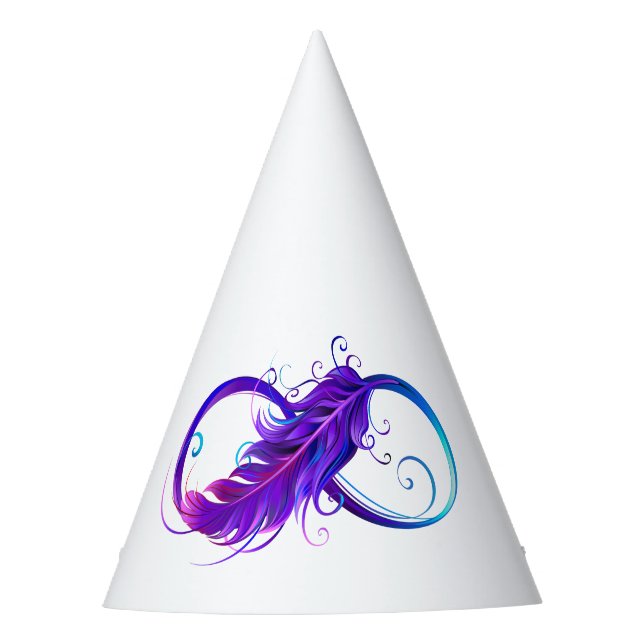 Gorro De Fiesta Infinito con pluma púrpura (Anverso)