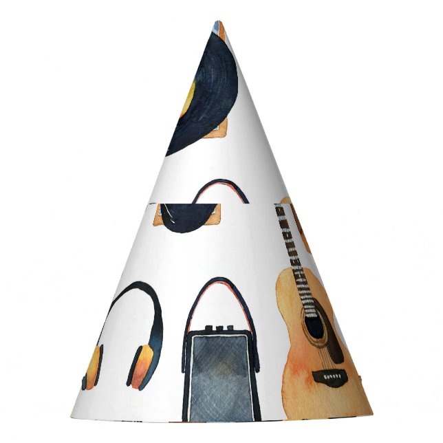 Gorro De Fiesta Instrumentos musicales: acuarela sin foco (Anverso)