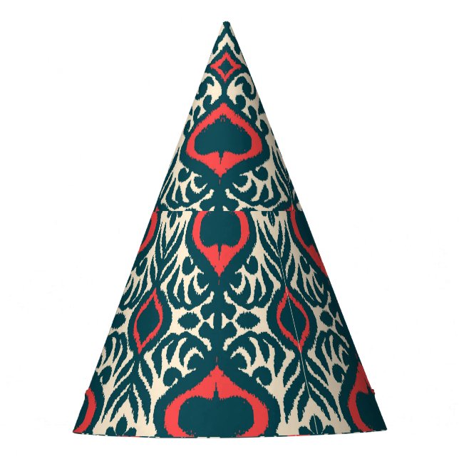 Gorro De Fiesta Intriga de Ikat: Damasco de época oriental (Anverso)