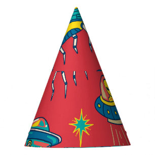 Gorro De Fiesta Invasores espaciales de OVNI retro