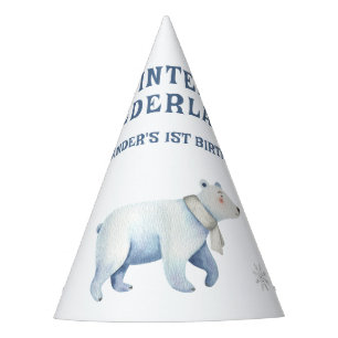 Gorro De Fiesta Invierno Onederland Oso Polar 1er Cumpleaños