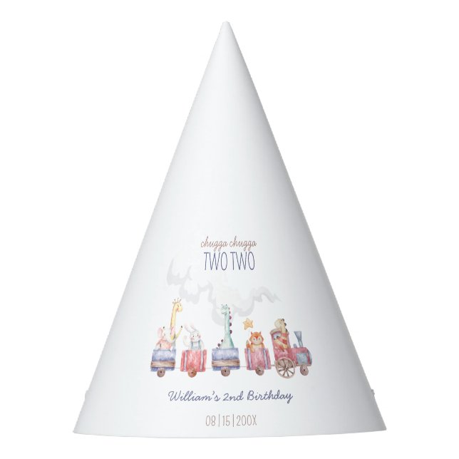 Gorro De Fiesta Invitación de cumpleaños del tren de juguete, todo (Anverso)