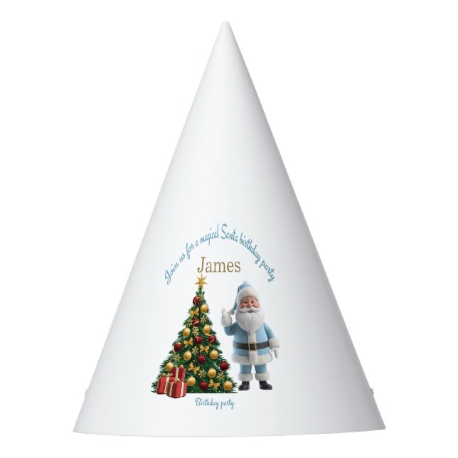Gorro De Fiesta Invitación mágica de cumpleaños de Santa (Anverso)
