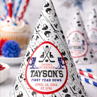 Gorro De Fiesta  It’s Game Time Hockey 1st Birthday Party