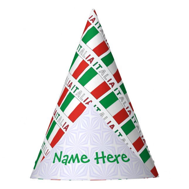 Gorro De Fiesta Italia Bandiera Italiana Tiled Green Personalizado (Anverso)