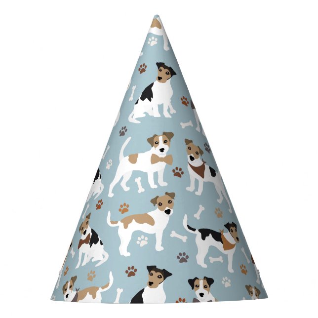 Gorro De Fiesta Jack Russell Terrier Paws and Bones (Anverso)