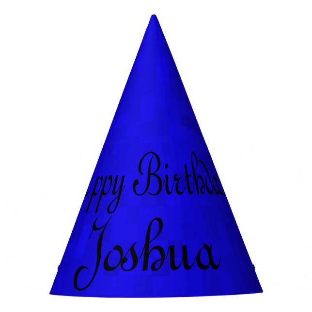 Gorro De Fiesta Joshua, feliz cumpleaños azul, gorra. (Anverso)