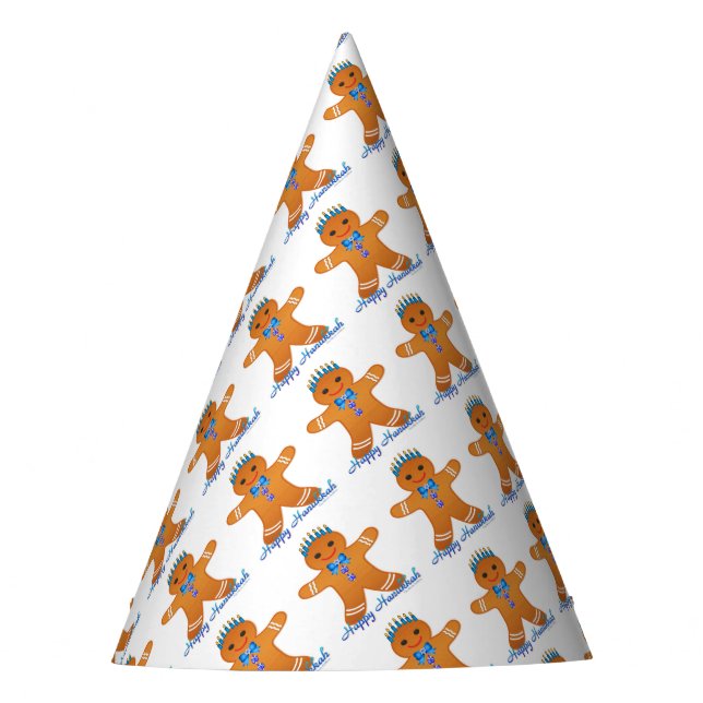 Gorro De Fiesta Judaica Hanukkah Gingerbread Man Menorah (Anverso)