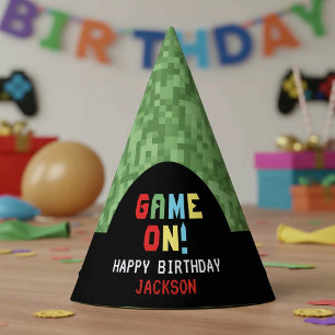 Gorro De Fiesta Juego de Arcade de Píxeles Nivel Arriba Cumpleaños