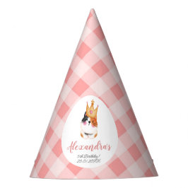 Gorro De Fiesta Kitten Meow Chica de la Corona Rosa Kitty Cat Cump