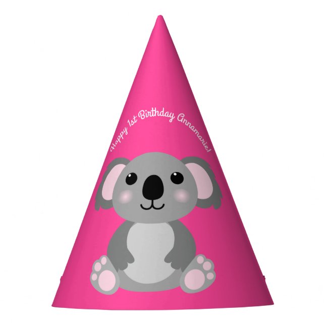 Gorro De Fiesta Koala Bear Cute Kid Birday Party (Anverso)