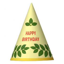 Gorro De Fiesta La Bahía Verde Moderna deja el cumpleaños