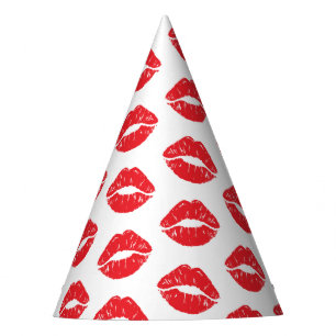 Gorro De Fiesta Labios Rojos, Labios Rojos, Beso, Patrón De Labios