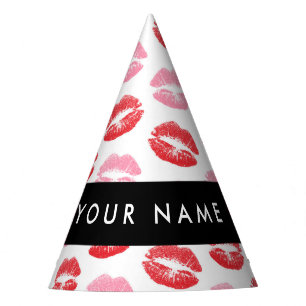 Gorro De Fiesta Labios rojos, labios rosados, besos, tu nombre, pe