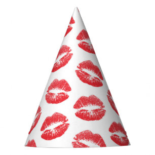 Gorro De Fiesta Labios Rojos, Patrón De Labios, Labios Rojos, Beso