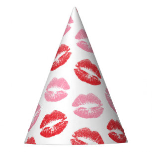 Gorro De Fiesta Labios rojos y rosados, patrón de labios, labios,